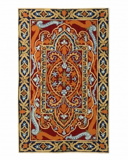 Mughal Hand Embroidered Crewel Wollen Rug