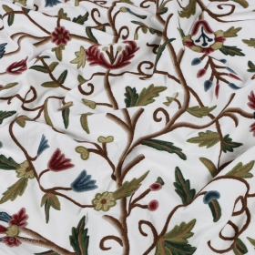 Daksum Traditional Hand Embroidered Cotton Crewel Fabric-5